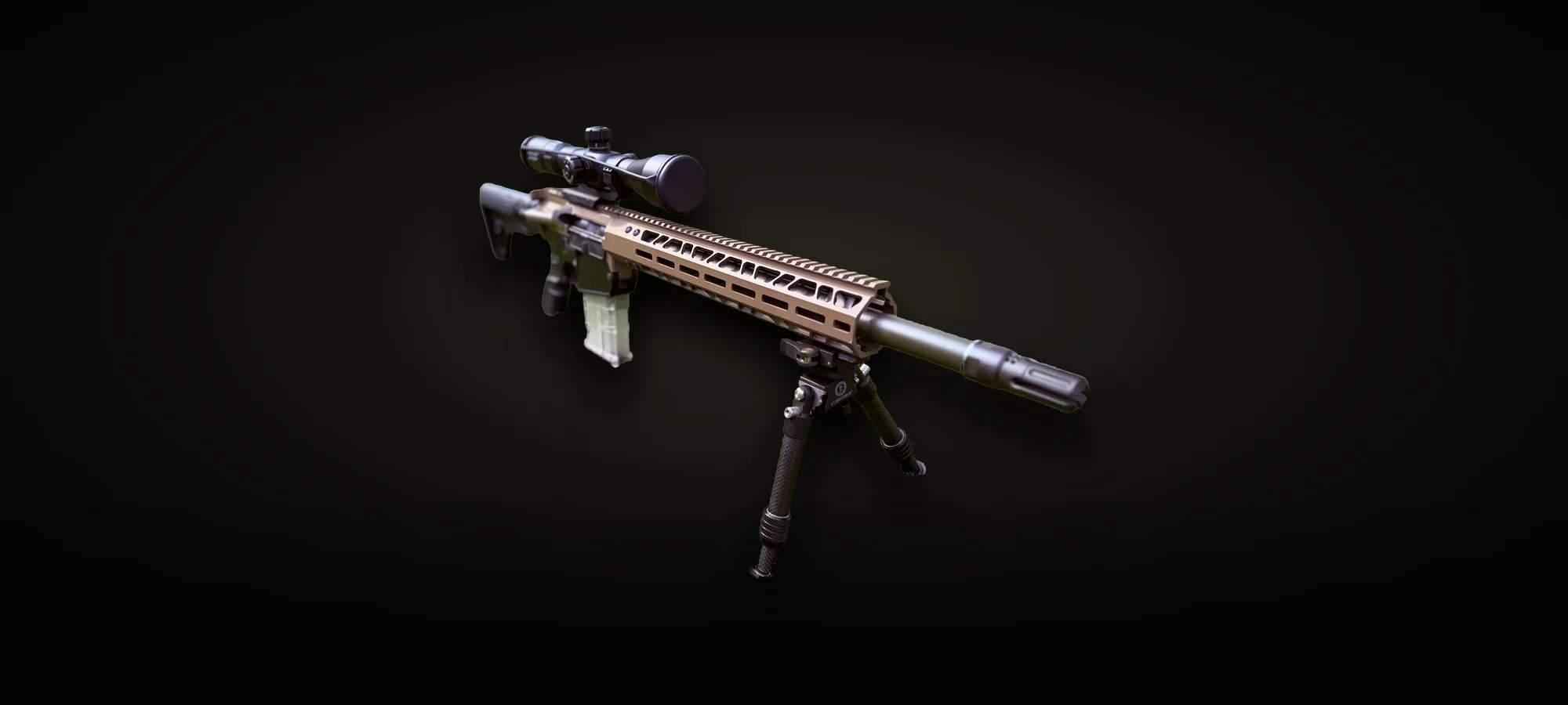 Long Bow DMR, low three-quarter view